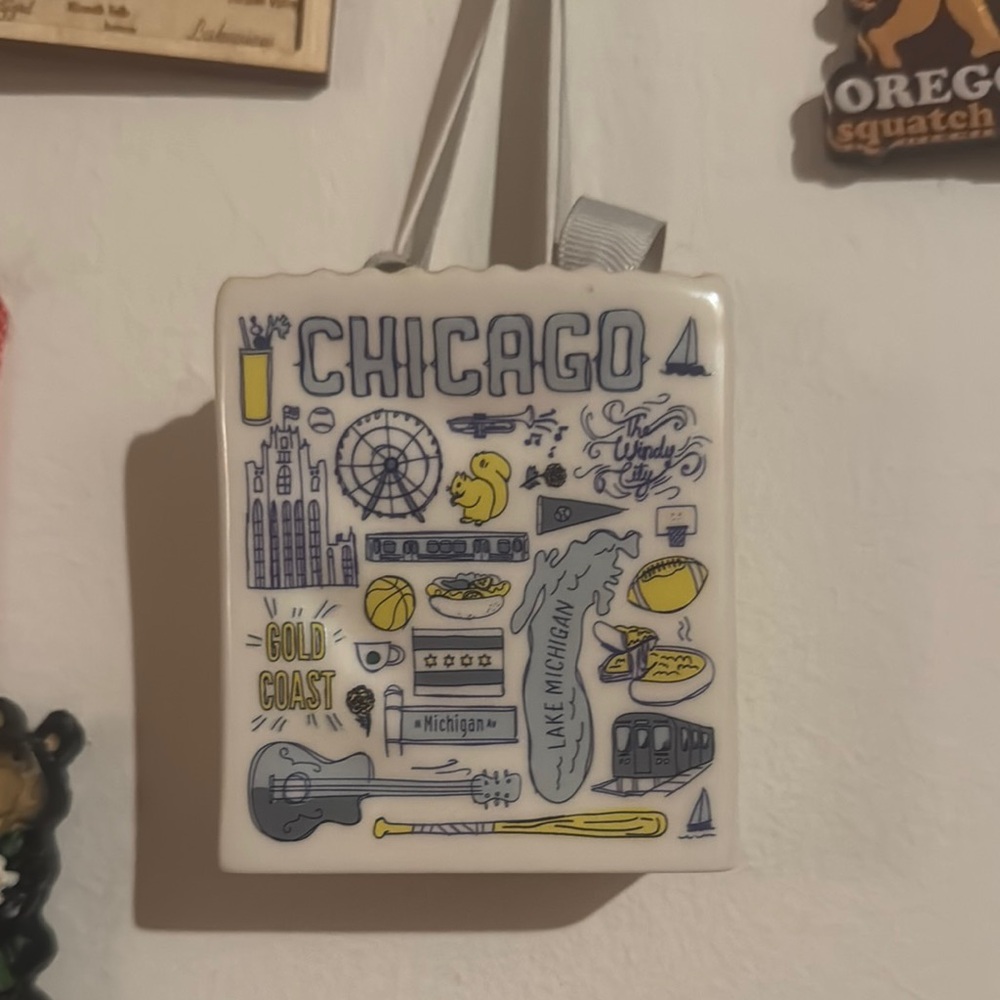 Chicago Wall Decor with Blue and Yellow Accents